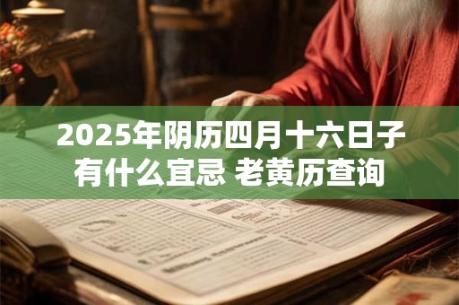 2025年阴历四月十六日子有什么宜忌 老黄历查询