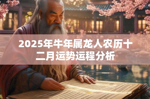 2025年牛年属龙人农历十二月运势运程分析 2025年牛年属龙人农历十二月运势运程分析