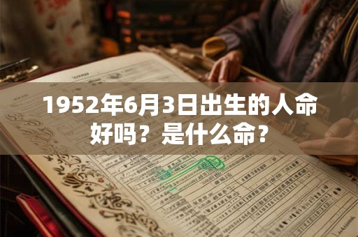 1952年6月3日出生的人命好吗？是什么命？