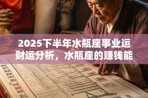 2025下半年水瓶座事业运财运分析，水瓶座的赚钱能力好吗