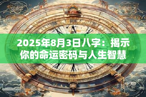 2025年8月3日八字：揭示你的命运密码与人生智慧