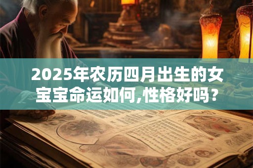 2025年农历四月出生的女宝宝命运如何,性格好吗？