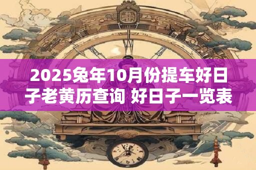 2025兔年10月份提车好日子老黄历查询 好日子一览表
