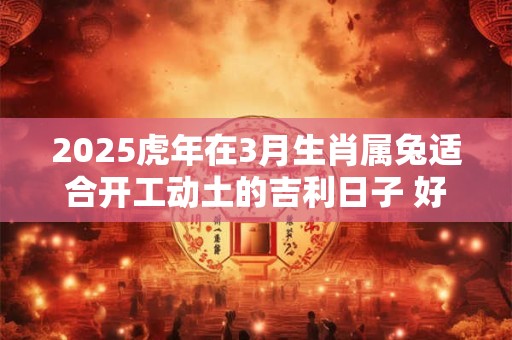 2025虎年在3月生肖属兔适合开工动土的吉利日子 好日子查询