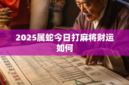 2025属蛇今日打麻将财运如何