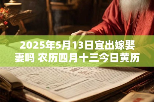 2025年5月13日宜出嫁娶妻吗 农历四月十三今日黄历