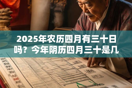 2025年农历四月有三十日吗？今年阴历四月三十是几月几号