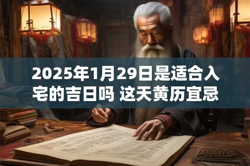 2025年1月29日是适合入宅的吉日吗 这天黄历宜忌