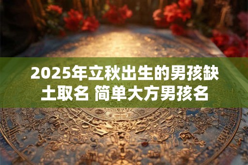 2025年立秋出生的男孩缺土取名 简单大方男孩名