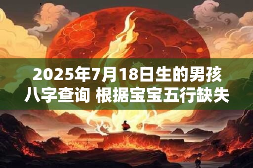 2025年7月18日生的男孩八字查询 根据宝宝五行缺失起名字