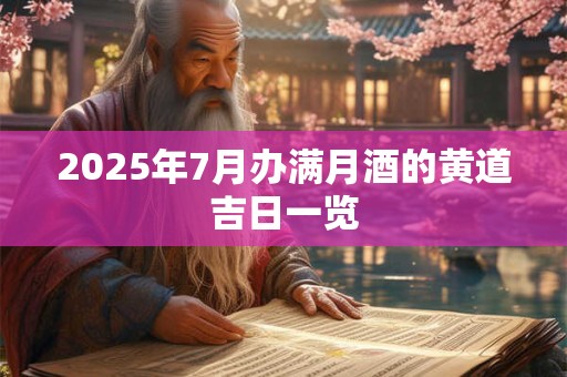 2025年7月办满月酒的黄道吉日一览