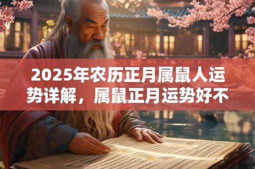 2025年农历正月属鼠人运势详解，属鼠正月运势好不好2025？