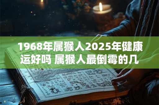 1968年属猴人2025年健康运好吗 属猴人最倒霉的几年