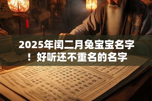 2025年闰二月兔宝宝名字!好听还不重名的名字 2025年闰二月兔宝宝名字!好听还不重名的名字