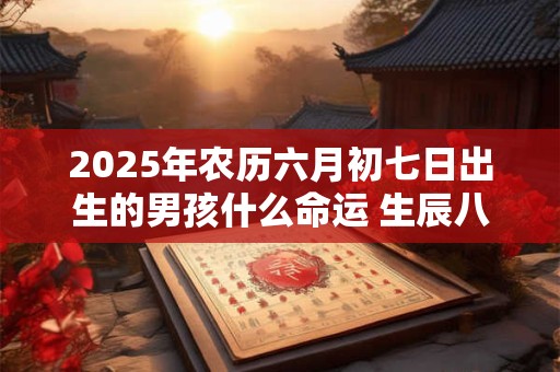2026年农历六月初七日出生的男孩什么命运 生辰八字分析