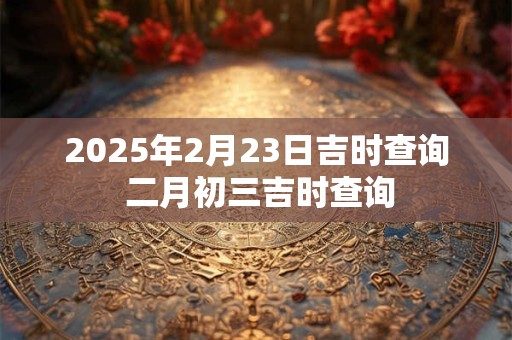 2025年2月23日吉时查询 二月初三吉时查询