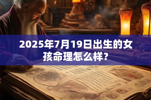 2025年7月19日出生的女孩命理怎么样？