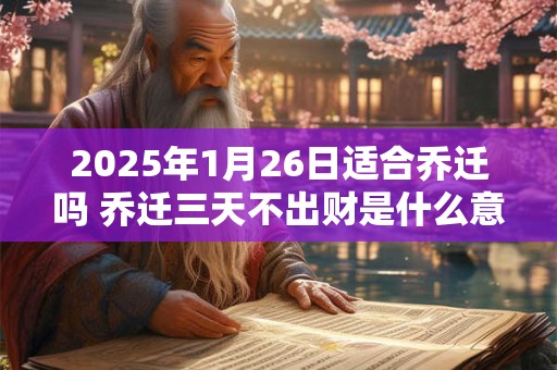 2025年1月26日适合乔迁吗 乔迁三天不出财是什么意思 2025年1月26日适合乔迁吗 乔迁三天不出财是什么意思
