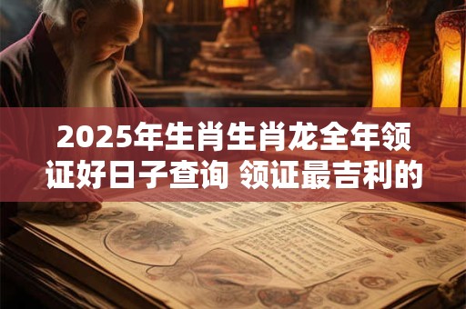 2025年生肖生肖龙全年领证好日子查询 领证最吉利的日子