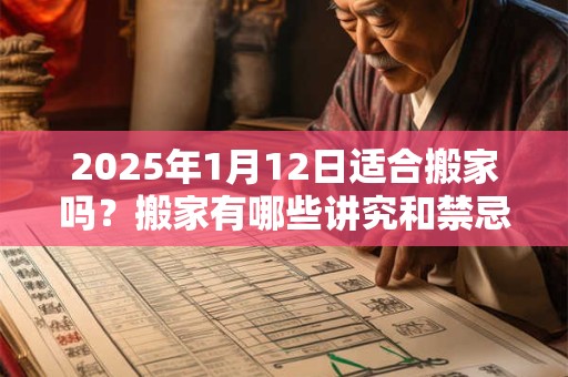 2025年1月12日适合搬家吗？搬家有哪些讲究和禁忌？