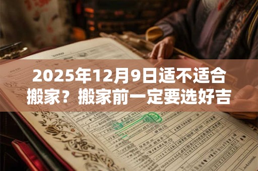2025年12月9日适不适合搬家？搬家前一定要选好吉日吗？