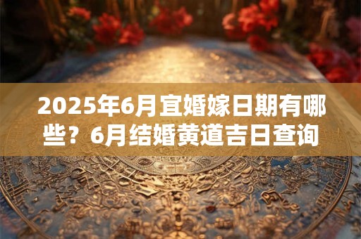 2025年6月宜婚嫁日期有哪些？6月结婚黄道吉日查询2025