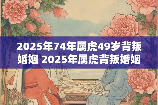 2025年74年属虎49岁背叛婚姻 2025年属虎背叛婚姻49岁真的如传言