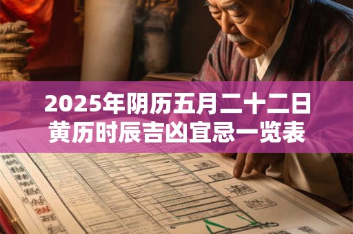 2025年阴历五月二十二日黄历时辰吉凶宜忌一览表