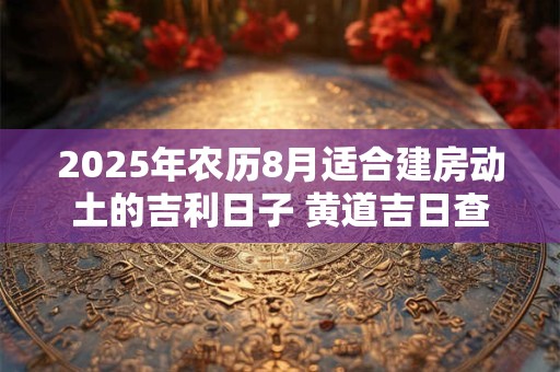 2025年农历8月适合建房动土的吉利日子 黄道吉日查询