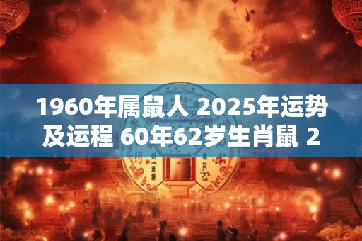 1960年属鼠人 2025年运势及运程 60年62岁生肖鼠 2025年每月运势