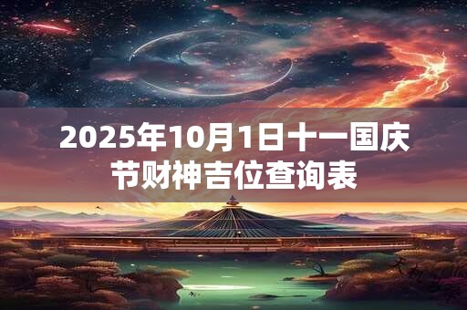 2025年10月1日十一国庆节财神吉位查询表 2025年10月1日十一国庆节财神吉位查询表