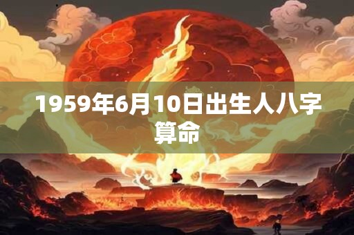 1959年6月10日出生人八字算命