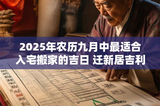 2026年农历九月中最适合入宅搬家的吉日 迁新居吉利日子