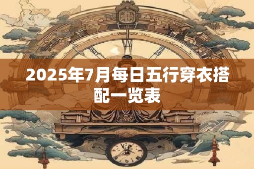 2025年7月每日五行穿衣搭配一览表 2025年7月每日五行穿衣搭配一览表