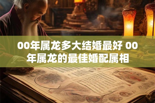 00年属龙多大结婚最好 00年属龙的最佳婚配属相