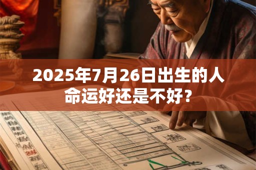 2025年7月26日出生的人命运好还是不好？