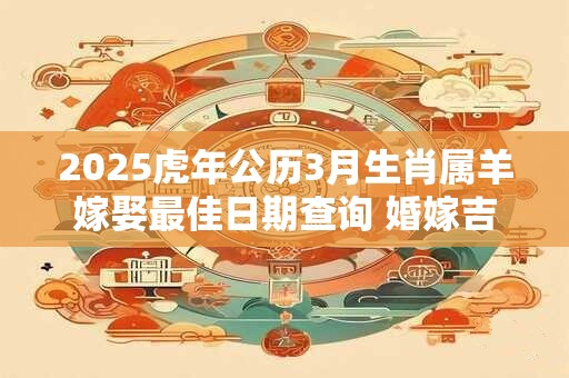 2025虎年公历3月生肖属羊嫁娶最佳日期查询 婚嫁吉日