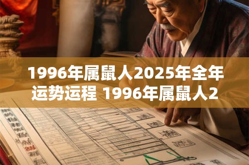 1996年属鼠人2025年全年运势运程 1996年属鼠人2025年运势如何