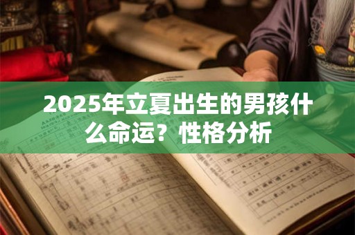 2025年立夏出生的男孩什么命运？性格分析
