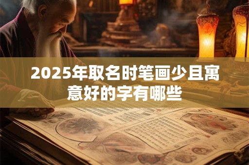 2025年取名时笔画少且寓意好的字有哪些