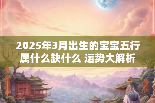 2025年3月出生的宝宝五行属什么缺什么 运势大解析