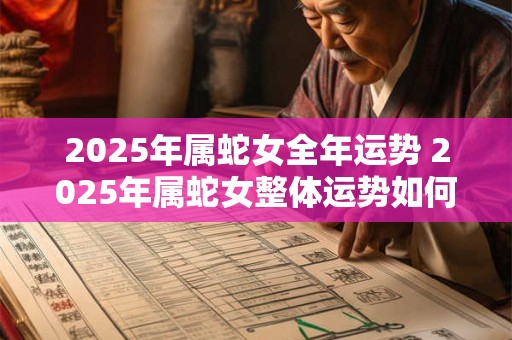 2025年属蛇女全年运势 2025年属蛇女整体运势如何