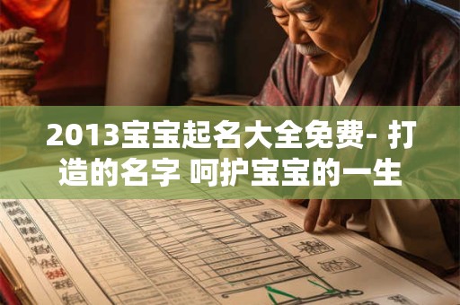 2013宝宝起名大全免费- 打造的名字 呵护宝宝的一生