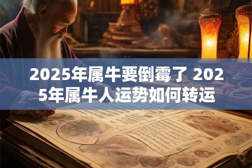 2025年属牛要倒霉了 2025年属牛人运势如何转运