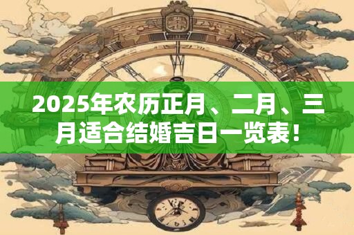 2025年农历正月、二月、三月适合结婚吉日一览表！