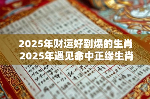 2025年财运好到爆的生肖 2025年遇见命中正缘生肖