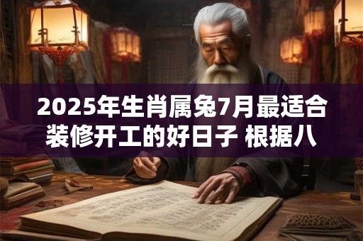 2025年生肖属兔7月最适合装修开工的好日子 根据八字查询