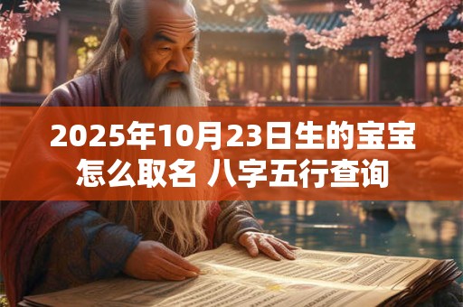 2025年10月23日生的宝宝怎么取名 八字五行查询