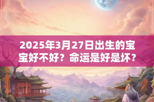 2025年3月27日出生的宝宝好不好?命运是好是坏? 2025年3月27日出生的宝宝好不好?命运是好是坏?