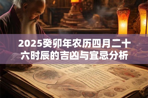 2025癸卯年农历四月二十六时辰的吉凶与宜忌分析